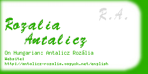 rozalia antalicz business card